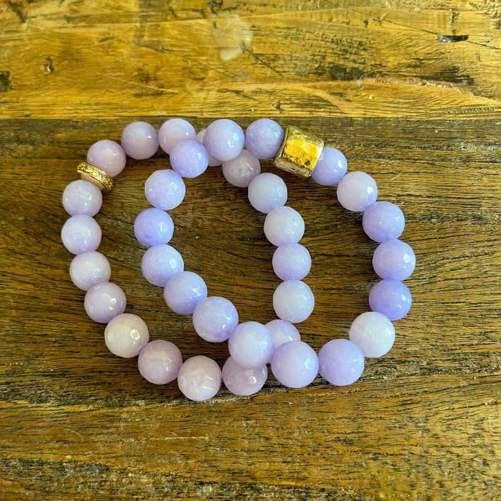 Lilac beaded bracelets